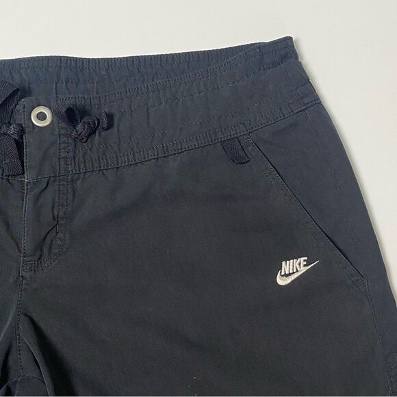 Nike Black Activewear Capri Drawstring Cuffed Cargo Pants Women's Size Medium - Picture 14 of 16